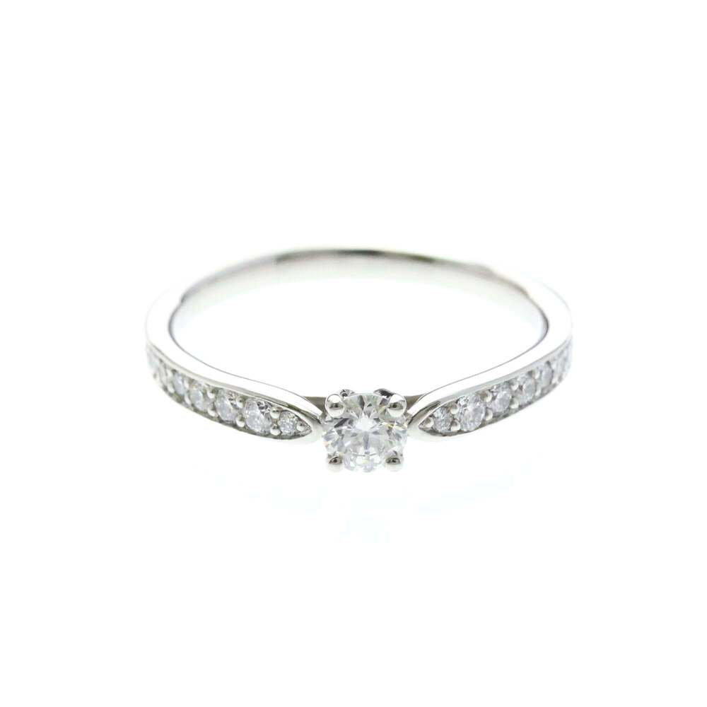 Tiffany & Co. Harmony Solitaire Platinum and Pave Diamonds with RBC Diamond F/SI